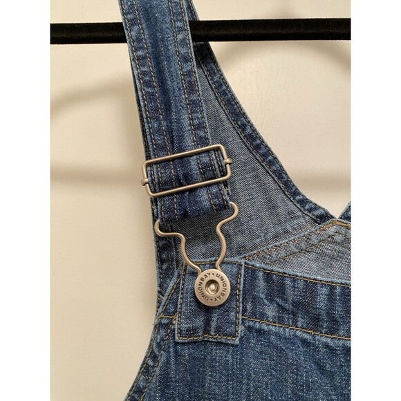 VINTAGE 90s Y2K Union Bay Denim Bib Overalls Blue Jean 100% Cotton Size XS - Picture 6 of 10